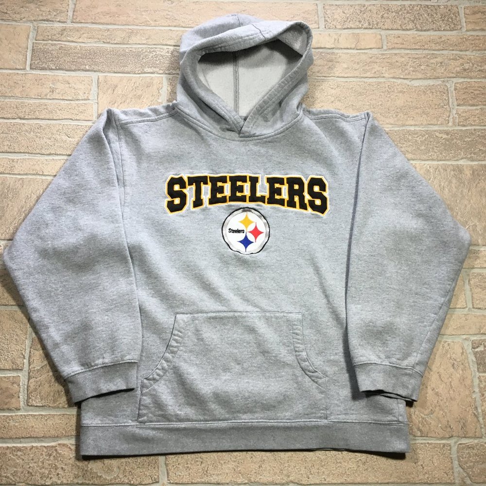 Pittsburgh Steelers NFL Gray Heavy Cotton Hoodie
